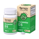 Renzo D3 dinamit-vitaminja, D3-vitamin feloldása, 60 cukormentes olvadásmentes tabletta, Lil 'zöld alma ízesítve