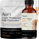 Auri Energy & Immune Boost Pack Super Gushroom Napi Gumies Cordyceps Bundle - Napi Wellness Fókusz, Stamina és Hosszúság - 60 Gummies + 60 ml tinktúra
