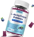 L-Metil-folát gumikat metil-B12 - Empower Mood, Optimalizálja Brain Health & Fortify Immunrendszer. Áfonyás Flavor 60 gróf.