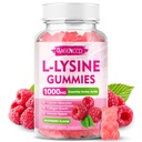 L-Lysine 1000mg Gummi, Lysin-Ergänzung für Erwachsene & Kinder, essentielle Aminosäure-Ergänzung für Lipide & Orale Gesundheit, Boost Immune & Collagen & Calcium, Sugar-Free, Raspberry Flavor, 60 Count