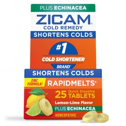 Zicam Cink Cold Remedy RapidMelts Quick- oldódó tabletta Lemon- Lime Flavor Echinacea 25ct