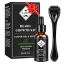 RAFFIN Beard Growth Kit, Forted Beard Growth Oil (2Oz) w / Maximum Thickening Biotin & Castor Oil for Spot / Patchy Beard, Accueve Fuller, Thicker & Healthrious Beards, Ajándékok neki barátja férj apa