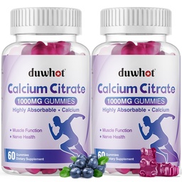 Kalcium citrát gumik, rágható kalcium citrát 1000mg csont, izom és immun támogatás, végső abszorpció kalcium kiegészítők nők és férfiak, áfonya, 120 sajt