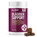 Pet MD Bladder Support Plus Cranberry for Dogs - Support Bladder Control & Urinary Tract Health - Help Relieve Dog UTI & Inkontinence - Wild Yam Root & Cranberry Bladder Bites for Dog - 60