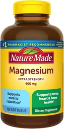 Nature made Extra Strength Magnézium 400 mg, 180 Softgels