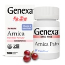 Genexa Arnica for Pain Relief Avief 124; Alrequate Muscle & Joint Pain, Somentary & Stiffness Aviation 124; Reduces Bruises & Swelling Aviation 124; Organic Grape Flavor