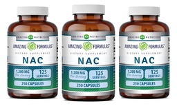 Amazing Formulas NAC 600 Mg Y. 124; N- Acetyl Cystein Supplement 124; Capprovided 124; Non- GMO WY124; Gluten Free Y. 124; Made in USA (3 Pack, 250 Count)