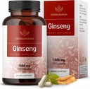 HERBAMAMA koreai Panax Ginseng kapszula - 1600 mg vörös ginseng gyökér - vegán, nem-GMO koreai vörös Panax, 100 kapszula