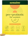 Semaine Super Powered Prebiotic + probiotic for Women, Hatékony 3- in1 Multi- Action Formule to Nourish Gut Health, Soothe IBS, Support Bloat Relief & Immunity Boost, Clinically- Studed (20 ct)