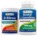 A legjobb természetes D-Ribose Powder 1 Pound & Acetyl L- karnitin 1000mg