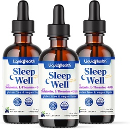 LIQUIDEGHALLTH alvás jól természetes alvástámogatás Melatonin cseppek - Jobb alvás és hangulatváltozás, Relax & nyugodt elme, Fall Asleep Gyorsabb Álomidő - Made in USA, Vegan, Sugar Free, Drug Free, Non-GMO (3 csomag)