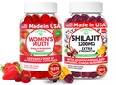 Lunakai USA Made Womens Multivitamin & Shilajit Gumies Bundle - Energia, Immune & Vitality Support - Természetesen ízesített - 60 Non-GMO Gumies