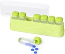 Heti Pill Organizer 1 Napi alkalommal, KOVIUU eltávolítható Pill Box 7 nap, Portable Travel Pill Case, Egyszer Napi Gyógyszeres Konténer Holder, Heti Pillbox Dispenser vitamin gyógyszerkiegészítés, Zöld