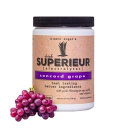 Superieur Electrolytes - Plant Based Electrolyte Supplement w / Sea Minerals for Hydration & Recovery- Keto Friendly, Non-GMO, Zero Sugar, Vegan Egészséges Sportok Italpor - Concord Grape (70 szerváció)