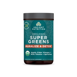 Ősi Táplálkozás Supergreens Alkalize & Detox Powder, Organic Superfood Powder Made from Real Fruits, Zöldségek és Gyógynövények, Digestive and Energy Support, 25 Servings, 7.5oz