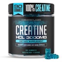 Creatine HCL 3000mg Per Serving - Málna Flavour - Vegan Gumies (90 Számol 1), Málna)