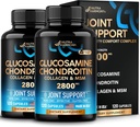 Glucosamine Chondroitin MSM Collagen, 124; 2800 mg-os közös támogatási kiegészítés, 124; Egyesült Államokban készült, 124; Rugalmassági tápanyag-összetételű Vitaminok, 124; férfiak és nők részére, 2. csomag