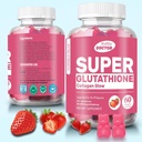 Super glutatione Collagen Glow Gummees, Glutathione Skin Care - Skin Brighting - Gumies Collagen - Anti- Aging L- Glutathione - Marine Collagen & Vitamins