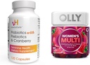 vH lényeges probiotikumok Prebiotikumok és Cranberry Feminine Health Supplement - 120 kapszula és OLLY női multivitamin gumi, Berry, 90 Count Bundle