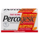 Percogesic Extra Strength Acetaminophen & Difenhydramine Pain Relief, Fast- Action Aspirin- Free Fever Reducer & Antihisztamin, 60 Count