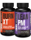 Jacked Factory Burn XT Thermogenic Fat Burner & Lean PM Éjszakai fogyás kiegészítés férfiak és nők 120 Veggie diéta pirula