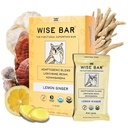 Bölcs Bar Adaptogen Gumós Táplálkozók Reishi, Lions Mane & Ashwagandha, Organic Vegan & Gluten Free Snacks for Natural Focus, Energy & Immunity Support, Lemon Ginger Flavor, 12 Count