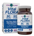 Vital Planet - Vital Flora Ultra Napi probiotikum 60 milliárd CFU, diverse Strains, Organic Prebiotics, Immune Support, Bloating Relief, Digestic Health Probiotics nőknek és férfiaknak 60 kapszula