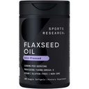 Sport Research Vegan Flaxseed Oil (1200mg) Gyógynövény kiegészítés Plant- alapú ALA Omega 3 - Vegan Certified & Non- GMO Hitelesített - Gluten, Soy & Carrageenan Free (180 Veggie Softgels)