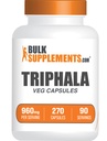BulkSupplemens.com Triphala kapszula - Triphala kiegészítők Amla, Haritaki, és Bibhitaki - Gluten Free, 3 kapszula per szerving, 270 Count (1-es csomag)