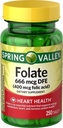 Spring Valley, Folic Acid 400 MCG, 250 gróf