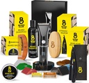 A Beard Club Men 's Grooming Kit professzionális Cordless Electric Recharfious Hair & Musche / Beard Trimmer, Straight Edge Razor, Sampon, Balm, Brush & Comb Gift készlet