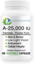 A-25,000 iu Palmitate Vegan, por forma (100 kapszula) Non-GMO, Támogatja az alacsony fénylátást, Immuntámogatás, Celluláris integritás bőr és csontok, Antioxidáns