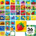 Memory Matching Game, 72 PCS Nature Theme Matching Cards for Toddlers 36 Pairs Memory Cards for Preschool 4 5 6 éves