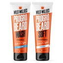 Wild Willies PROGRO Sampon és kondicionáló készlet - dúsított w / koffein & Biotin - megerősítés, flake- mentes, nedves szakáll mosó és kondicionáló férfi, 2 x 5oz csövek