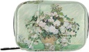 Roses Van Gogh Pill Box 7 Day Pill Case Bag Travel Pill Organizer Bag Zipper Portable Weekly Case Compact Size for Vitamin Supplement Holder