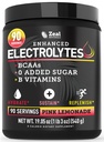 Zeal Naturals Elektrolyt Pulver Erholungsgetränk (90 Servierungen | Pink Lemonade) w 0 Zucker + BCAAs +B-Vitamine Elektrolyt Ergänzung mit Kalium Zink & Magnesium für Hydration - Keto Elektrolyte
