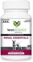 VetriScience Kidney Health Chewable Tablets, Renal Essentials Supplement for Dogs, Húgyúti Tract and Kidney Support with Gumroom, Astragalus Root, Nettle Seed and Herbs, Smoke, 60 Count