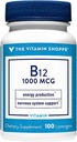 A Shoppe-vitamin B12 1000 µg - Támogatja az energiatermelést, Napi egyszeri étrend-kiegészítés - B- 12 (As Cyanocobalamin), Gluten & Dairy Free (100 Lozenges)