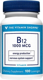 A Shoppe-vitamin B12 1000 µg - Támogatja az energiatermelést, Napi egyszeri étrend-kiegészítés - B- 12 (As Cyanocobalamin), Gluten & Dairy Free (100 Lozenges)