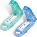DUBSTAR 2PCS Pill Cutter Splitter a kis és apró pirula, Több Pill Cutters a kis vagy nagy pirula, Állítható Pill Splitter a Centering Device and Blade Guard (Blue + Cyan)