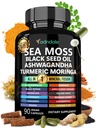 Adndale Sea Moss Black Seed Oil Ashwagandha Ginger kapszula. SeaMoss kapszula fekete magolaj, Ashwagandha, Turmeric, Moringa, Bladderwrack, Burdock Root, Manuka méz, fahéj