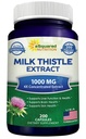 aSquared Nutrition Milk Thistle Supplement 1000mg- 200 Capsules, Max Strength 4X koncentrált kivonat 4: 1 Milk Thistle Seed Powder Herb Pills, 1000 mg Silymarin kivonat a máj támogatására, Cleanse, Detox