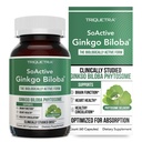 SoActive Ginkgo Biloba with GinkgoSelect ® Phytosome 124; Clinically Studed Enhanced Absorption for Brain, Heart & Memory Support - 180 mg - Segít fenntartani a körforgást és a kognitív egészséget (60 kapszula)