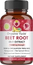 Organic Veda Beet Root kapszula - Triple Reds Nitric Oxide Beets kiegészítők - Koncentrált nitrátok és C-vitamin keverék a Beet Root kivonat, vörös spenach, gránátalma, fekete bors - 120 kapszula