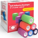 Ever Ready first aid self adherent cohesive bandages 3 "x 5 Yards - 24 gróf, szivárvány színek