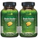 Irwin Naturals Brain Awake - 60 Liquid Softgels, Pack of 2 - Enhanced Mental Performance, Fokozott Fókusz, Tisztaság & Koncentráció - Nootropic Booster with L- Theanine, Bacopa, MCTs