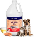 Life Line Wild Alaskan Salmon Oil for Dogs & Maints 124; Omega3 Fish Oil Supplement for Skin Health, Shiny Coat & Joint Support - 128 oz