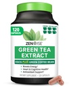 Zenwise Health Green Tea kivonat kapszula férfiak és nők számára - EGCG kiegészítés zöld kávé Bean kivonat növeli energia és memória - Immuntámogatás bőr, agy & Hearth Health - Vegan - 120 gróf