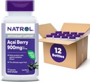 Natrol Acai Berry, Diétás kiegészítés, Antioxidáns védelem és védelem, Az Ultimate Super Fruit, 900 mg Veggie kapszula, 75 Count (12-es csomag)