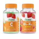 Életképes C-vitamin 1050mg + D3-vitamin + K2-vitamin, Gummees Bundle - Nagy ízű, vitamin kiegészítés, glutén mentes, GMO mentes, rágható gumi